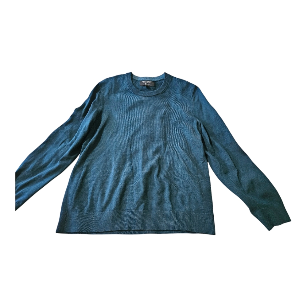 Banana Republic Mens teal Merino yarn Italian sweater size Large